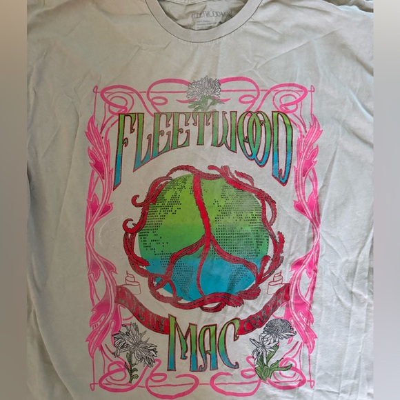 URBAN OUTFITTERS Fleetwood Mac oversized T-shirt Dress In Ivory / Size S/M - Picture 4 of 6